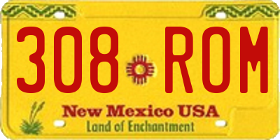 NM license plate 308ROM