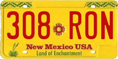 NM license plate 308RON