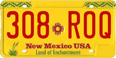 NM license plate 308ROQ