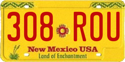 NM license plate 308ROU