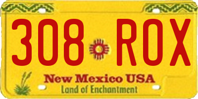 NM license plate 308ROX