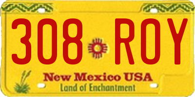 NM license plate 308ROY
