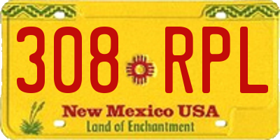 NM license plate 308RPL