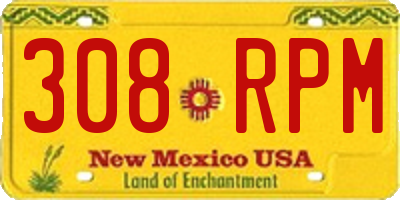 NM license plate 308RPM