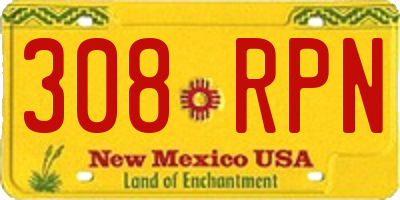 NM license plate 308RPN