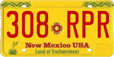 NM license plate 308RPR