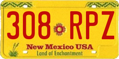NM license plate 308RPZ