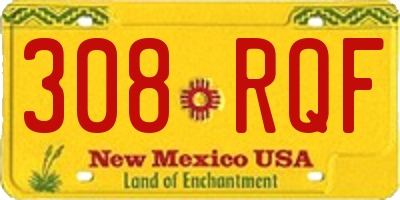 NM license plate 308RQF