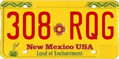 NM license plate 308RQG