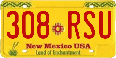 NM license plate 308RSU
