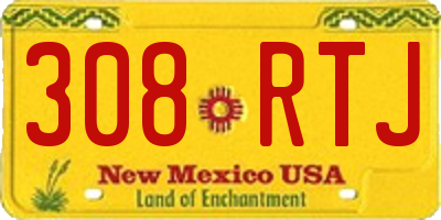 NM license plate 308RTJ