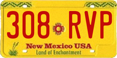 NM license plate 308RVP
