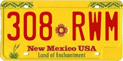 NM license plate 308RWM