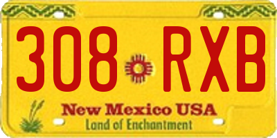 NM license plate 308RXB