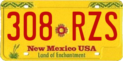 NM license plate 308RZS