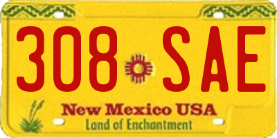 NM license plate 308SAE