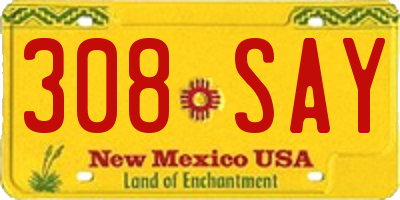 NM license plate 308SAY