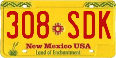 NM license plate 308SDK