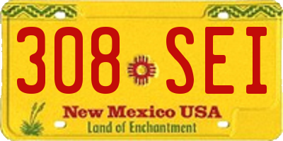 NM license plate 308SEI