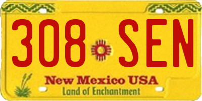 NM license plate 308SEN