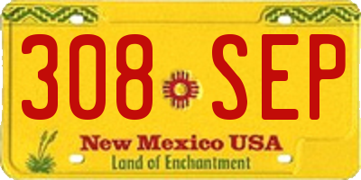 NM license plate 308SEP
