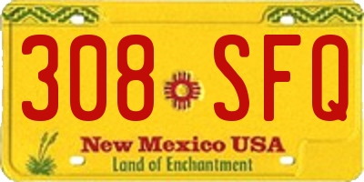 NM license plate 308SFQ