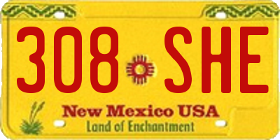 NM license plate 308SHE