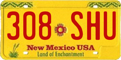 NM license plate 308SHU