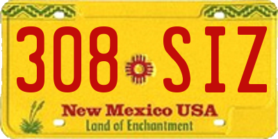 NM license plate 308SIZ