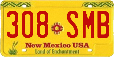 NM license plate 308SMB
