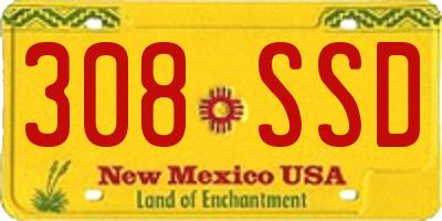 NM license plate 308SSD