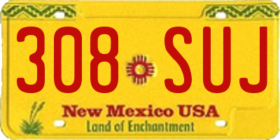 NM license plate 308SUJ