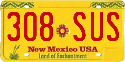 NM license plate 308SUS