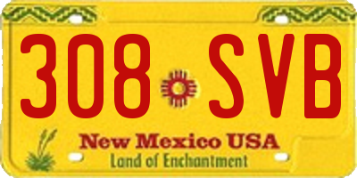 NM license plate 308SVB