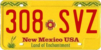 NM license plate 308SVZ