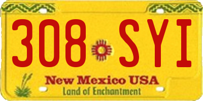 NM license plate 308SYI
