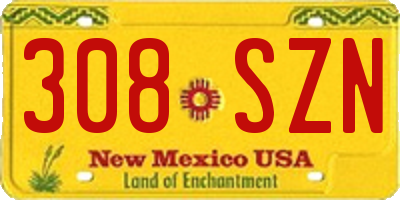 NM license plate 308SZN