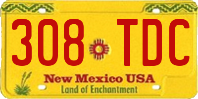 NM license plate 308TDC