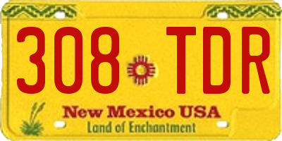 NM license plate 308TDR