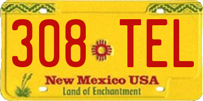 NM license plate 308TEL