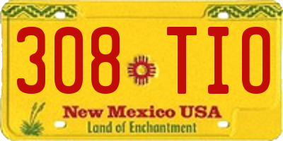 NM license plate 308TIO
