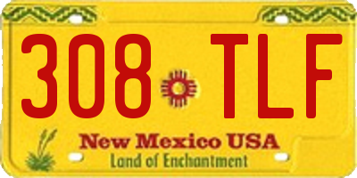 NM license plate 308TLF
