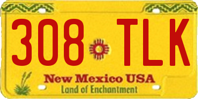 NM license plate 308TLK