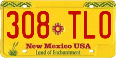 NM license plate 308TLO