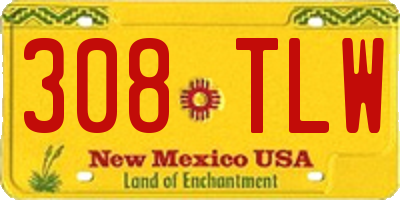 NM license plate 308TLW