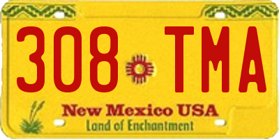 NM license plate 308TMA