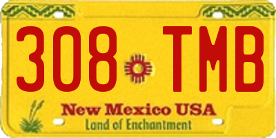 NM license plate 308TMB
