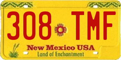 NM license plate 308TMF