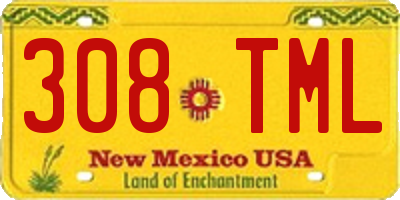 NM license plate 308TML