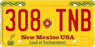 NM license plate 308TNB